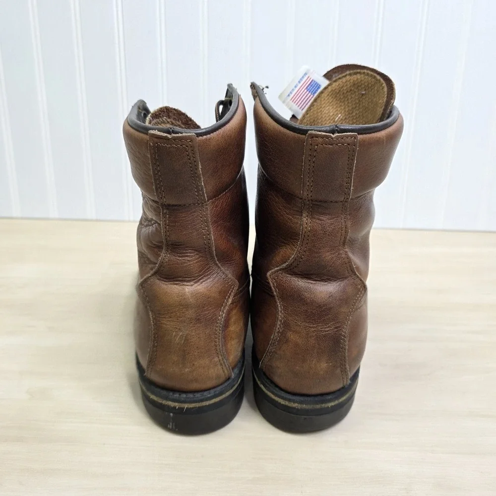 Foot-So-Port Boots Brown Leather Ankle Lace Up Men's‎ Size 8